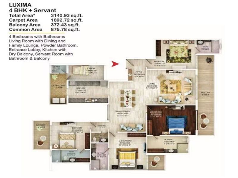 Beverly Golf Avenue — 4 BHK Floor Plan thumbnail