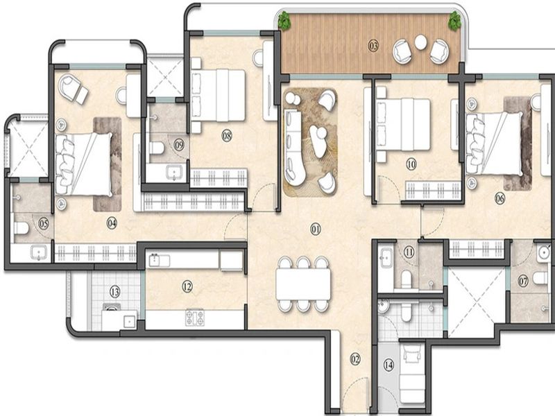 Highland Mayfield — 4 BHK Floor Plan thumbnail