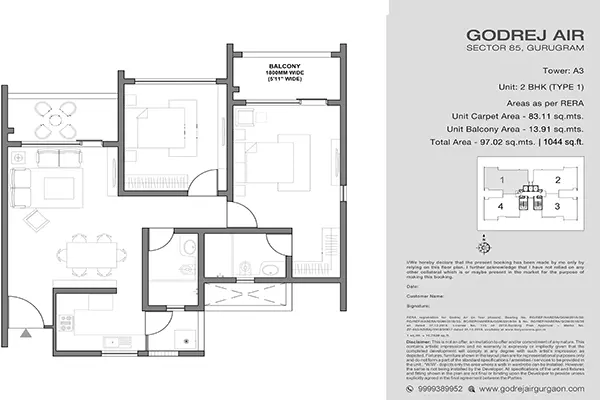 Godrej Air — 2 BHK Floor Plan thumbnail